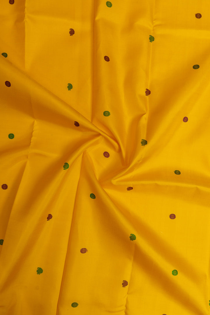Yellow and jamun pure Kanchipuram silk saree