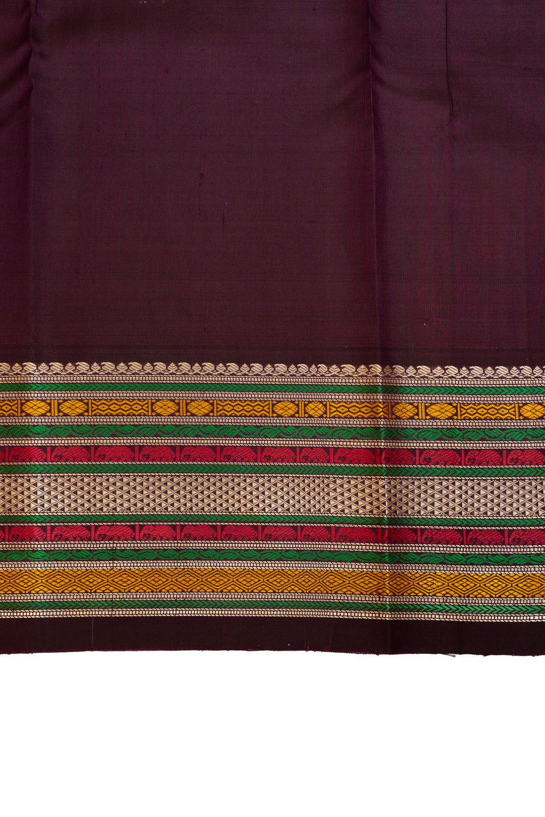 Yellow and jamun pure Kanchipuram silk saree