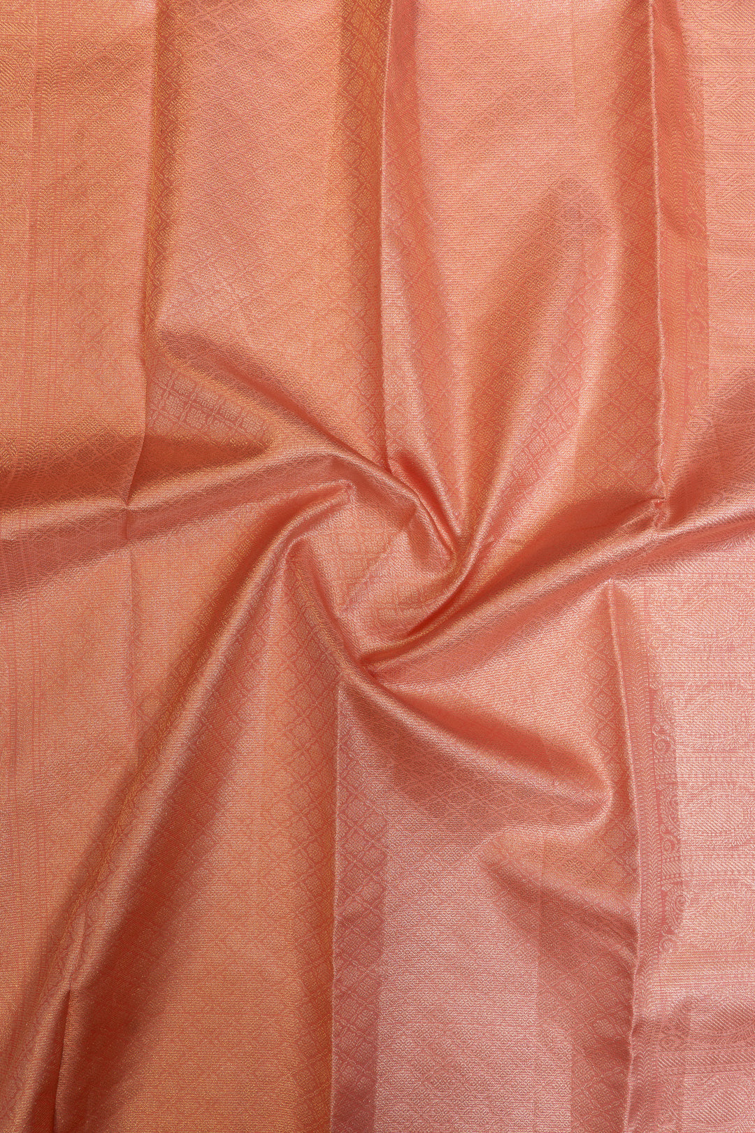 Coral pink vairaoosi pure Kanchipuram silk saree