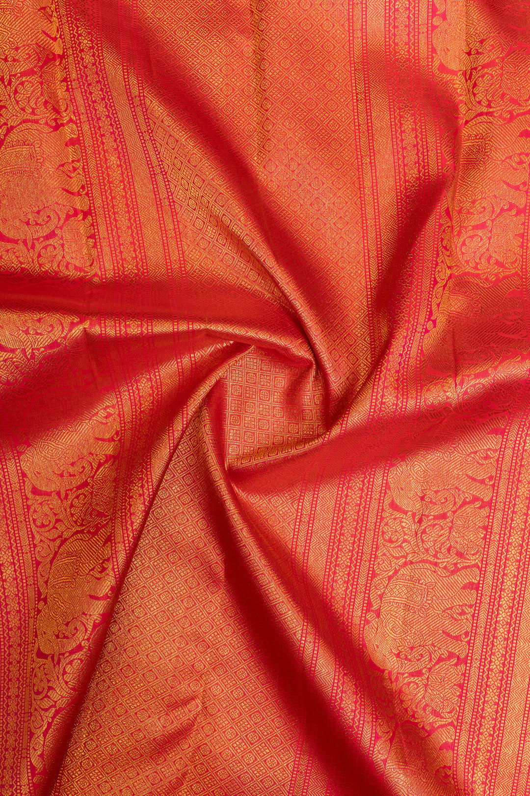Platinum silver zari checks pure Kanchipuram silk saree