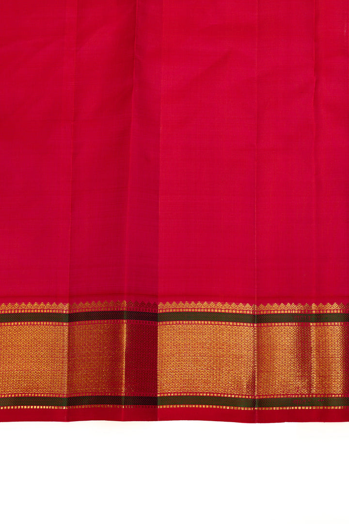 Platinum silver zari checks pure Kanchipuram silk saree