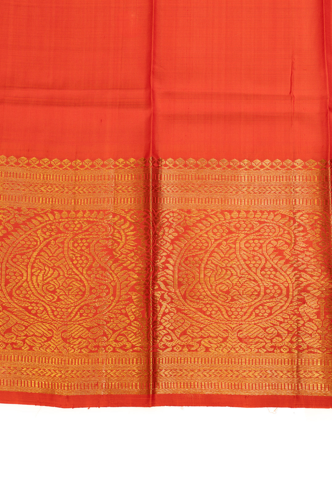 Champagne gold and red pure Kanchipuram silk saree