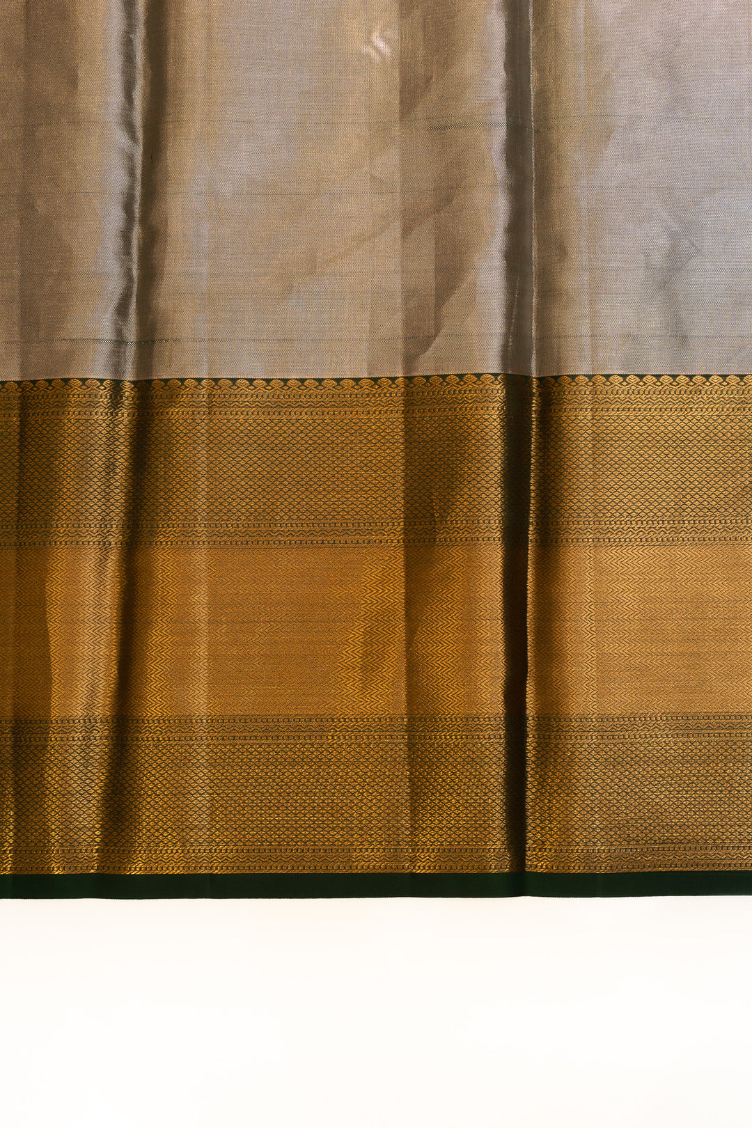Silverish grey tissue pure Kanchipuram silk saree
