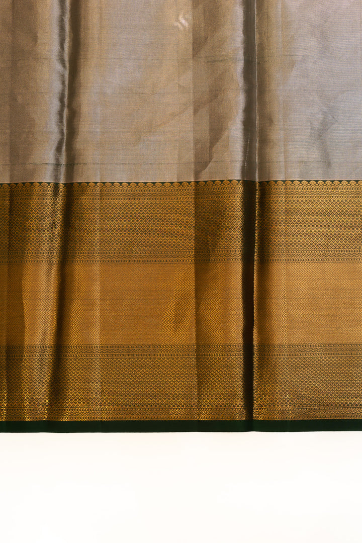 Silverish grey tissue pure Kanchipuram silk saree