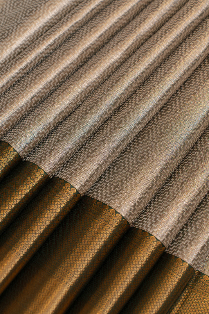 Silverish grey tissue pure Kanchipuram silk saree