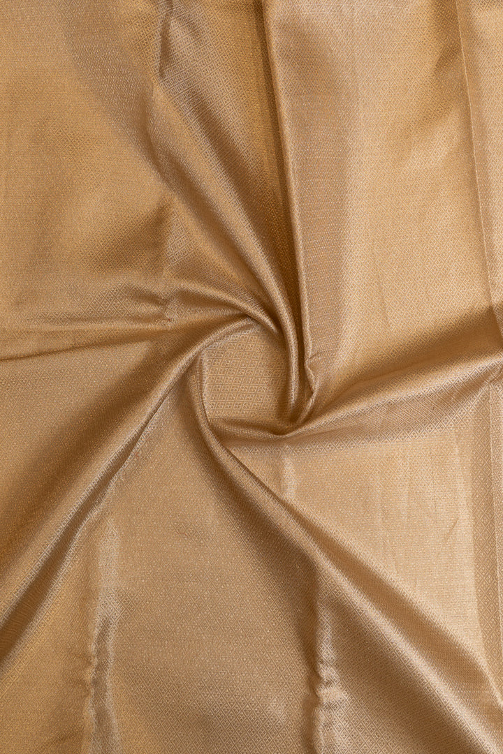 Cream and gold brocade pure Kanchipuram silk saree