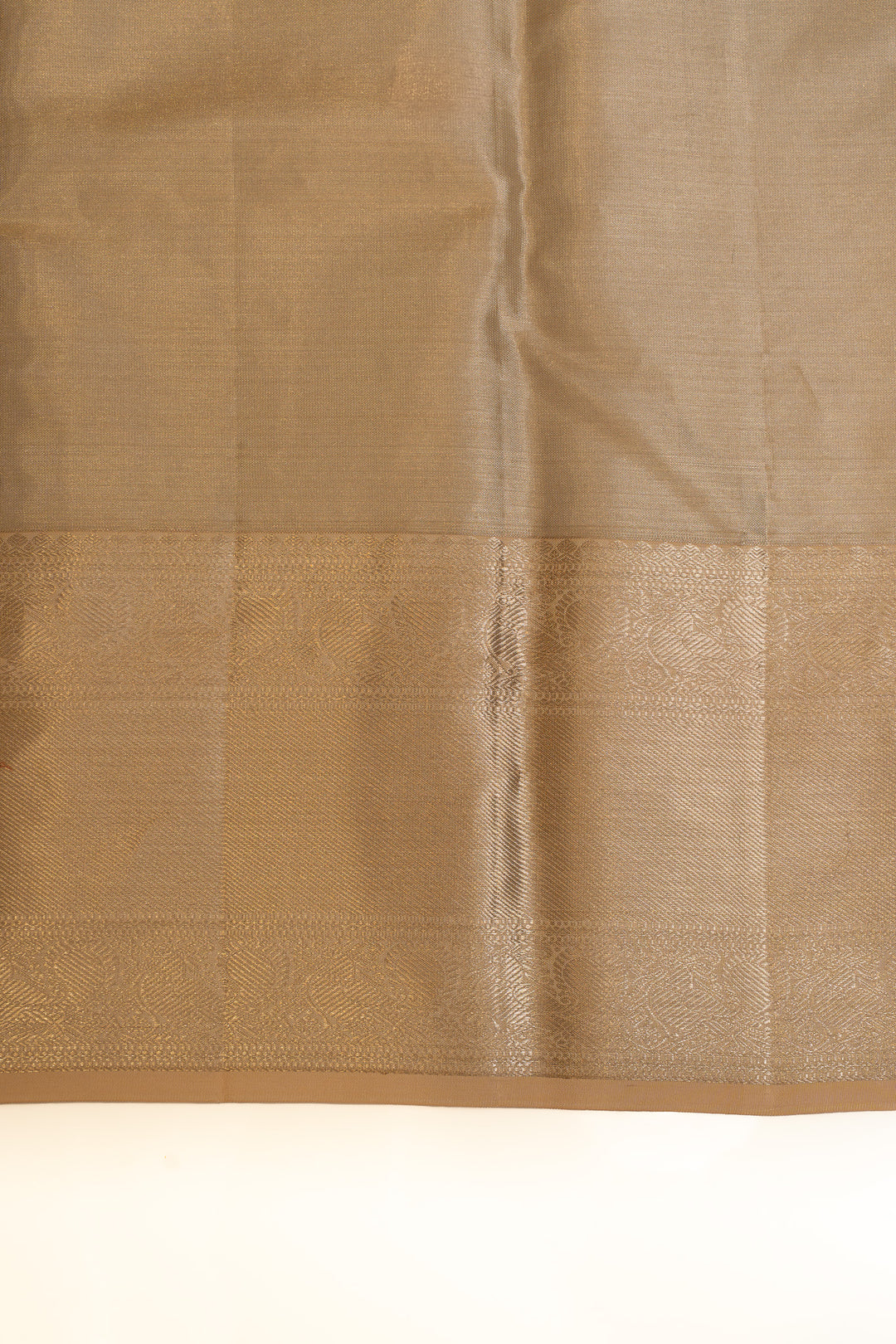 Cream and gold brocade pure Kanchipuram silk saree