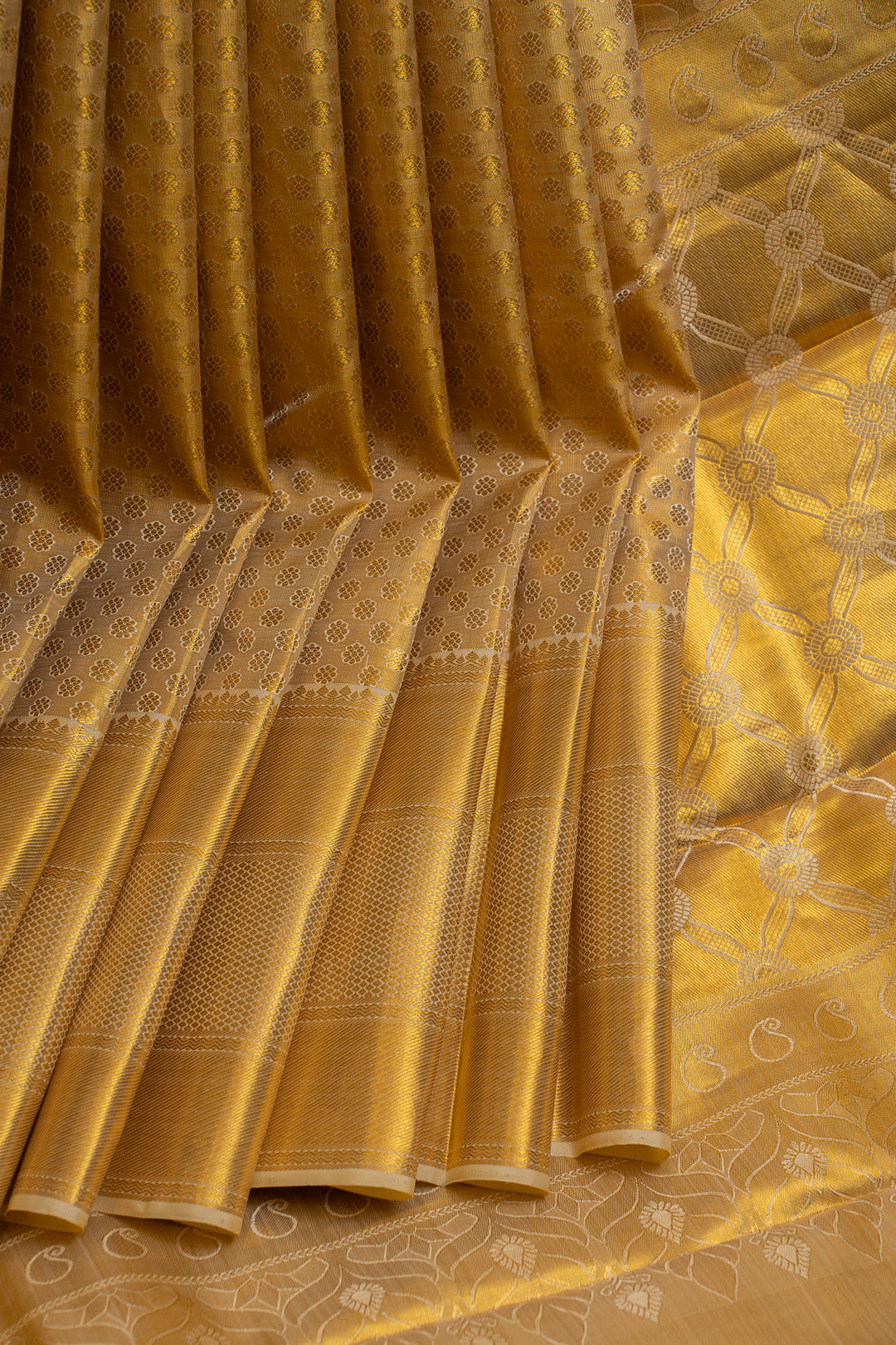 Gold brocade pure Kanchipuram silk saree