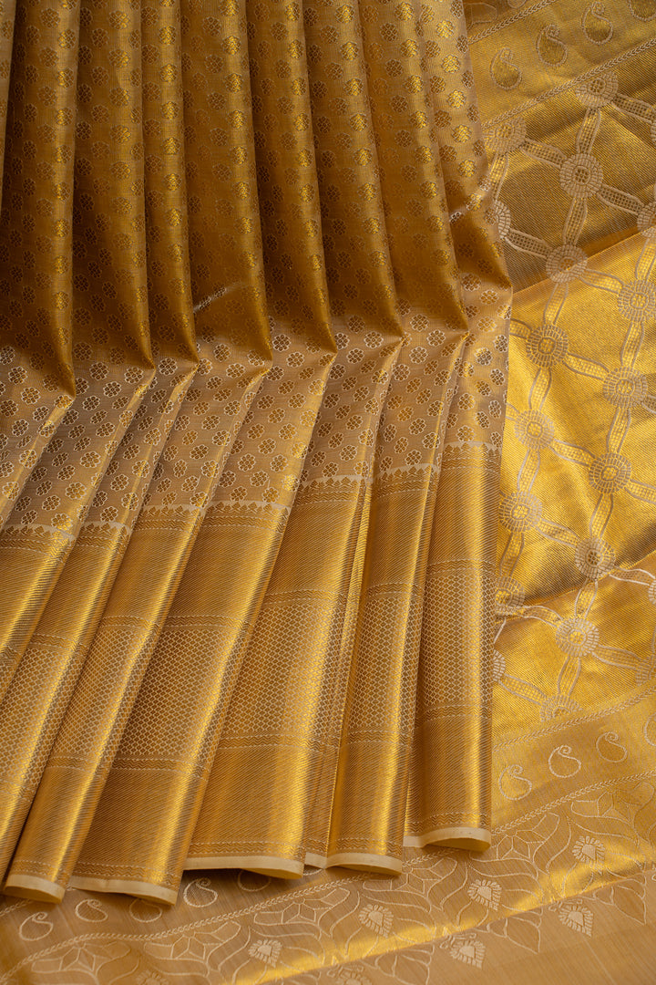 Gold brocade pure Kanchipuram silk saree