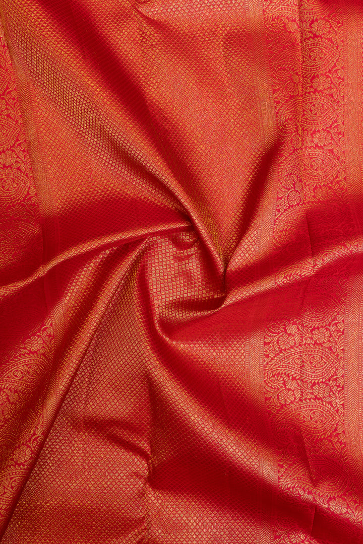Elaichi green and red pure Kanchipuram silk saree