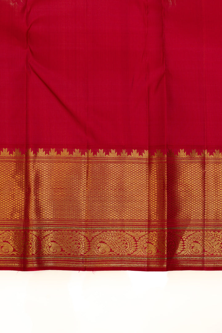 Elaichi green and red pure Kanchipuram silk saree