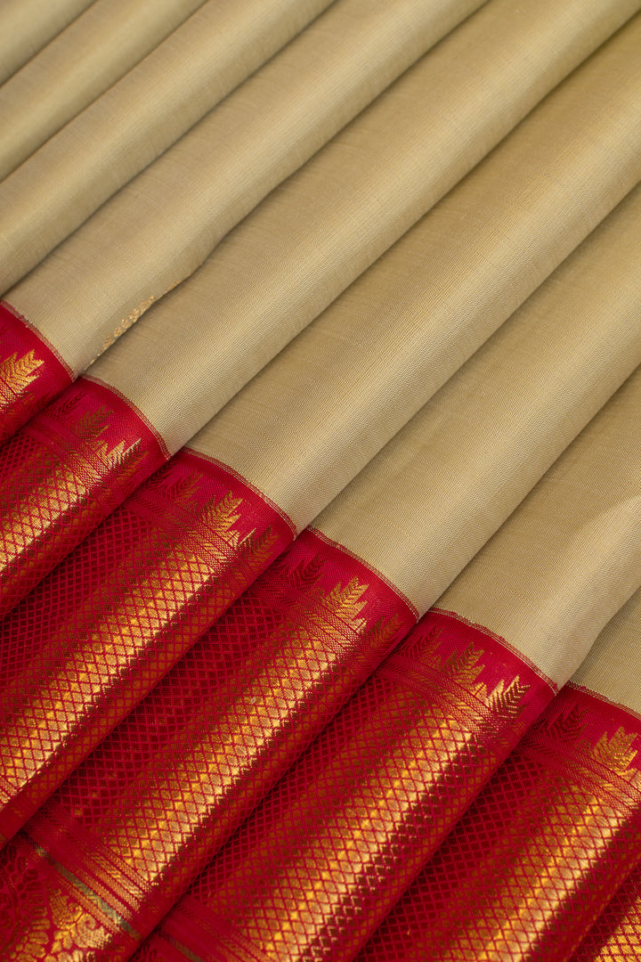 Elaichi green and red pure Kanchipuram silk saree