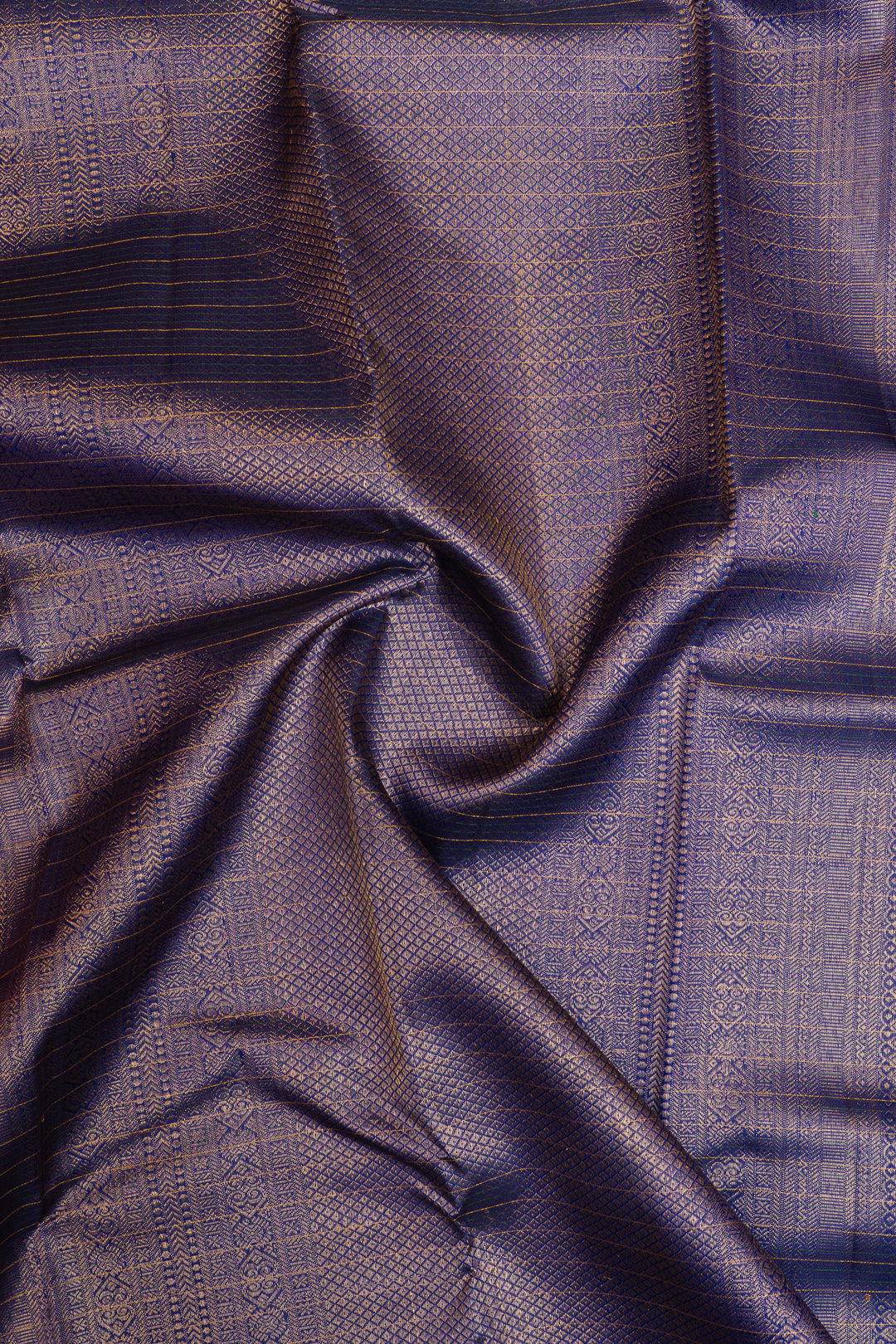 Red and MS blue varisaipettu pure Kanchipuram silk saree