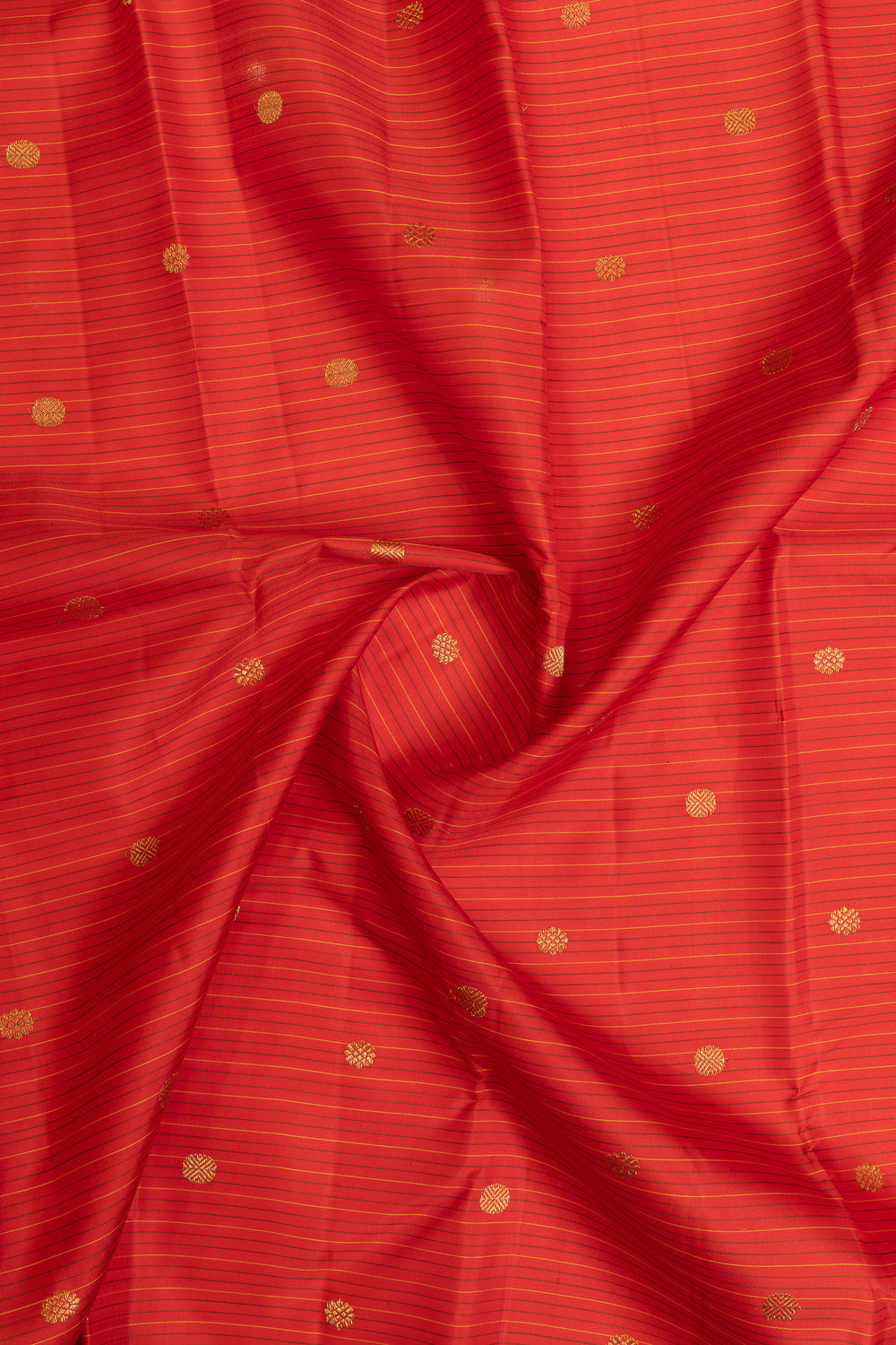 Red and MS blue varisaipettu pure Kanchipuram silk saree