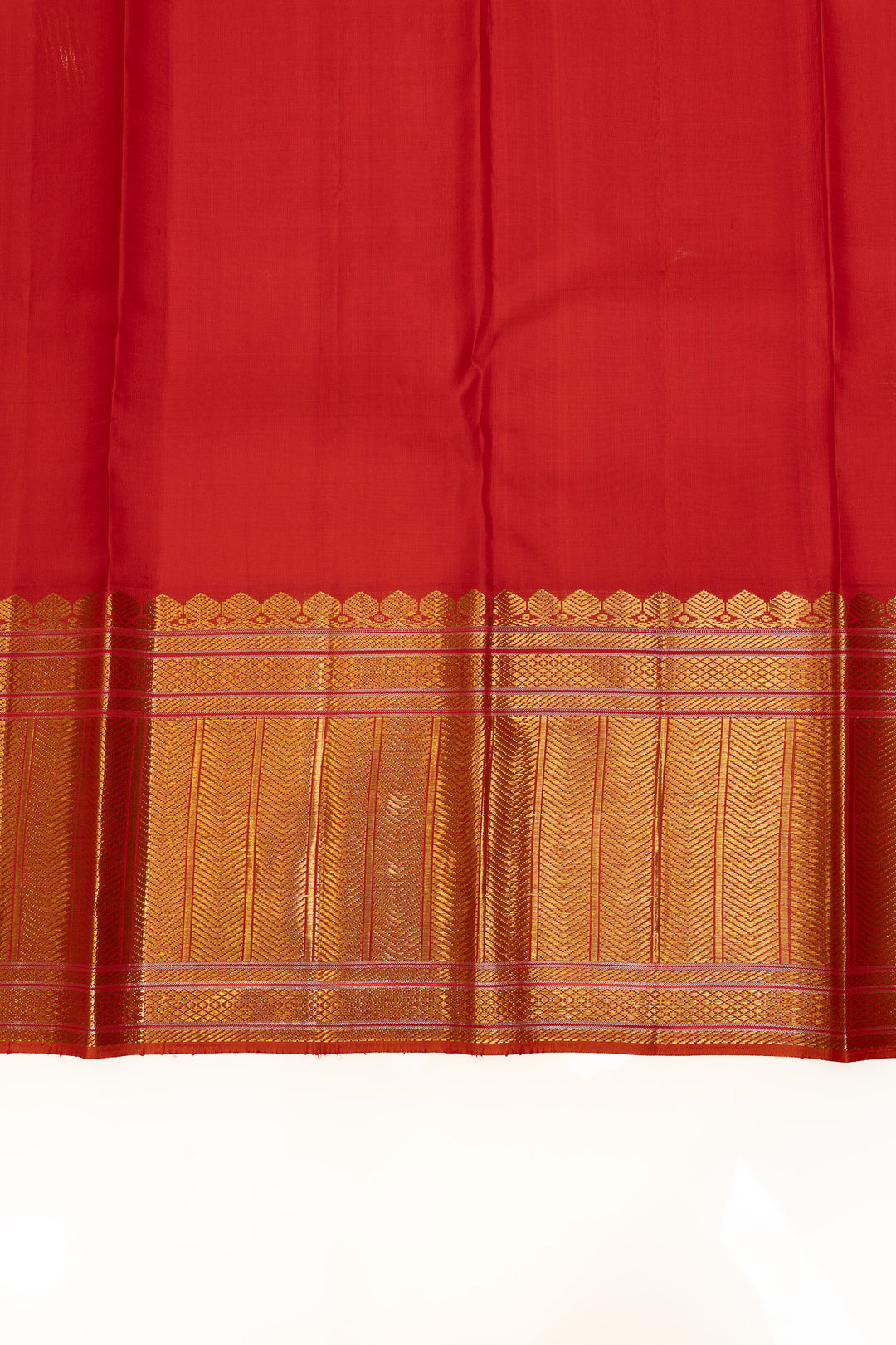 Gold and red red floral brocade pure Kanchipuram silk saree