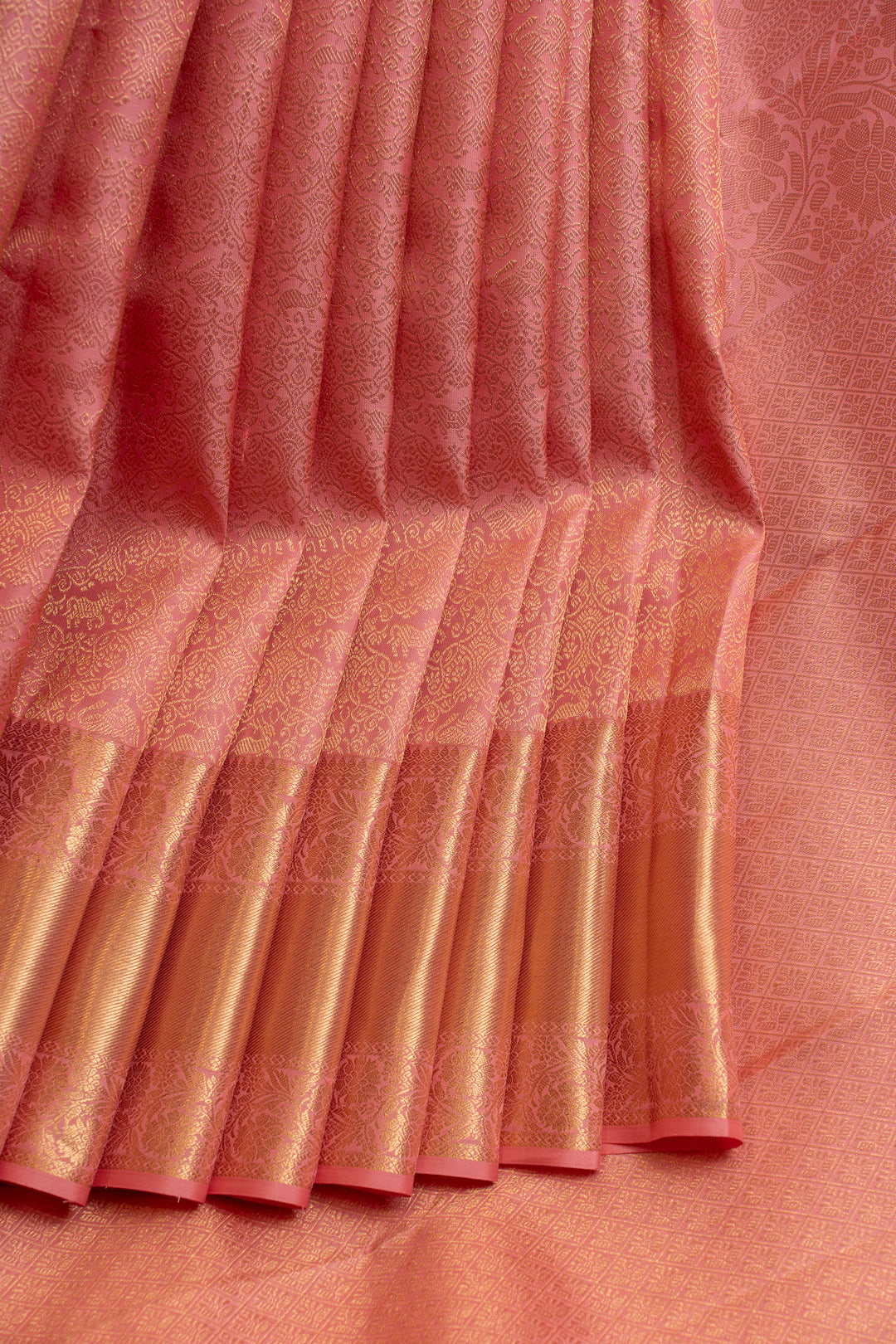 Pink brocade pure Kanchipuram silk saree