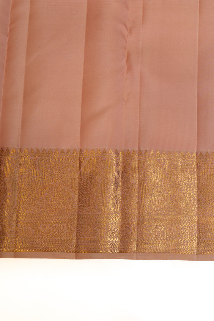 Pastel pink vanasingaram pure Kanchipuram silk saree