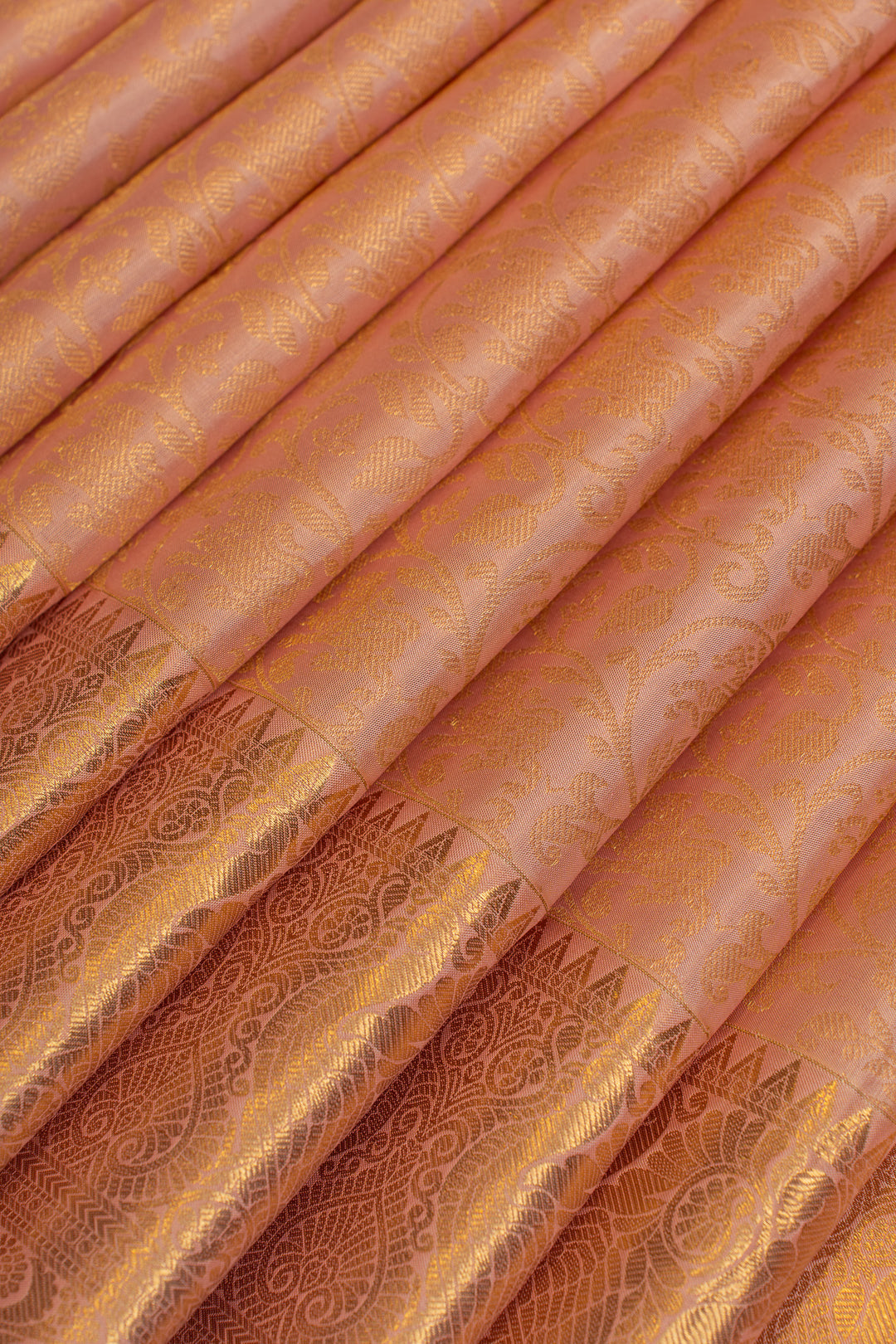 Pastel pink vanasingaram pure Kanchipuram silk saree