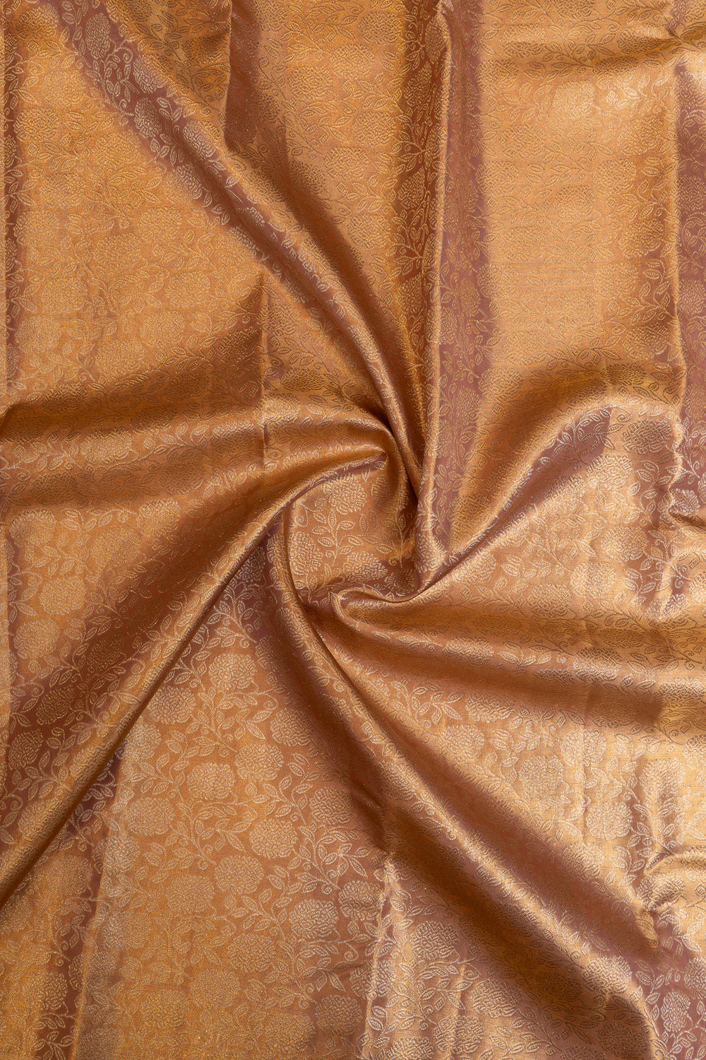 Mauve floral tissue brocade pure Kanchipuram saree