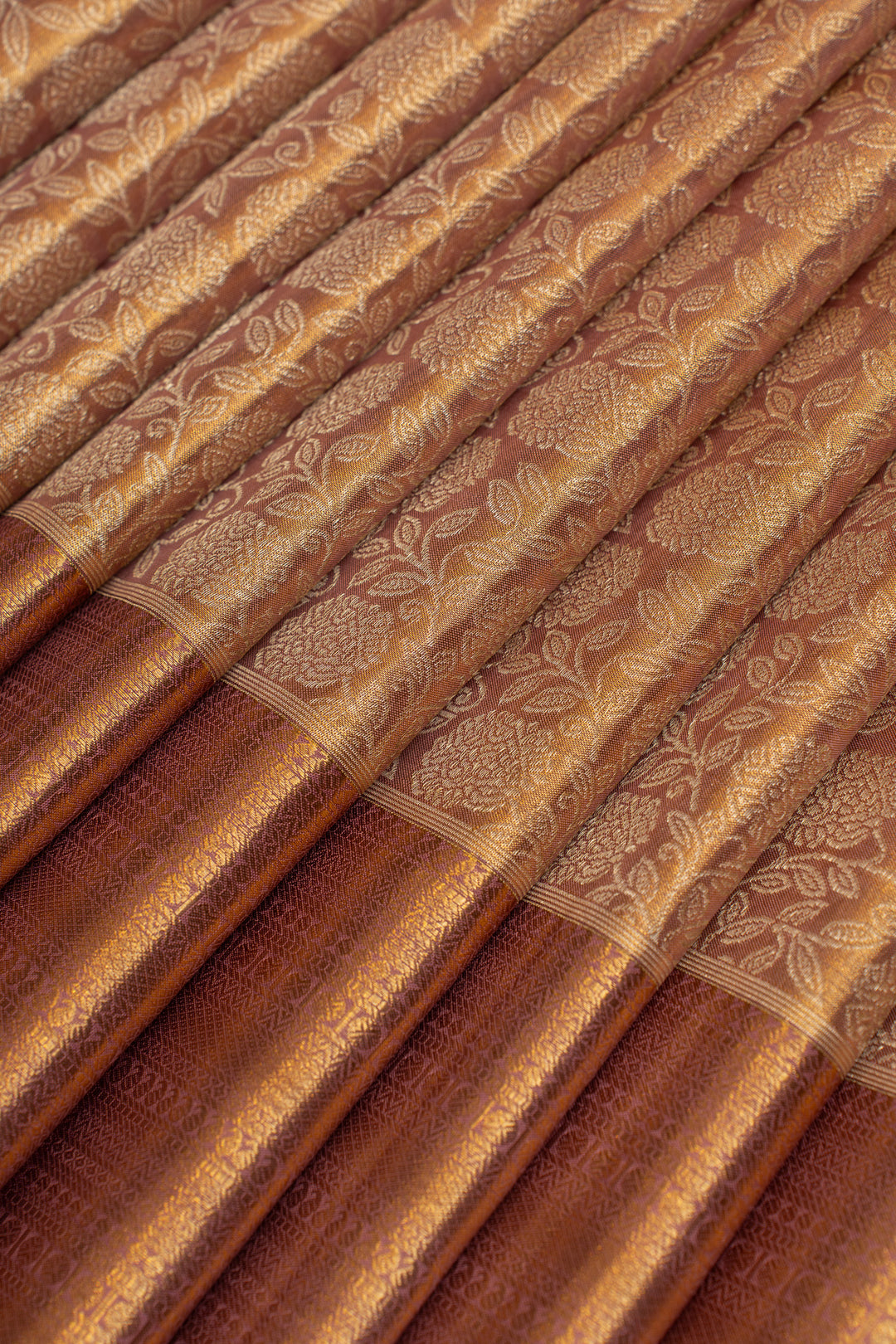 Mauve floral tissue brocade pure Kanchipuram saree