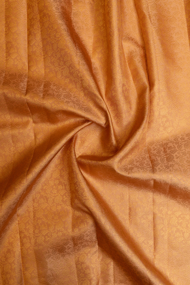 Pastel pink floral brocade pure Kanchipuram silk saree