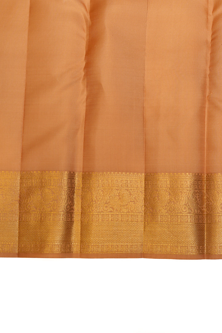 Pastel pink floral brocade pure Kanchipuram silk saree