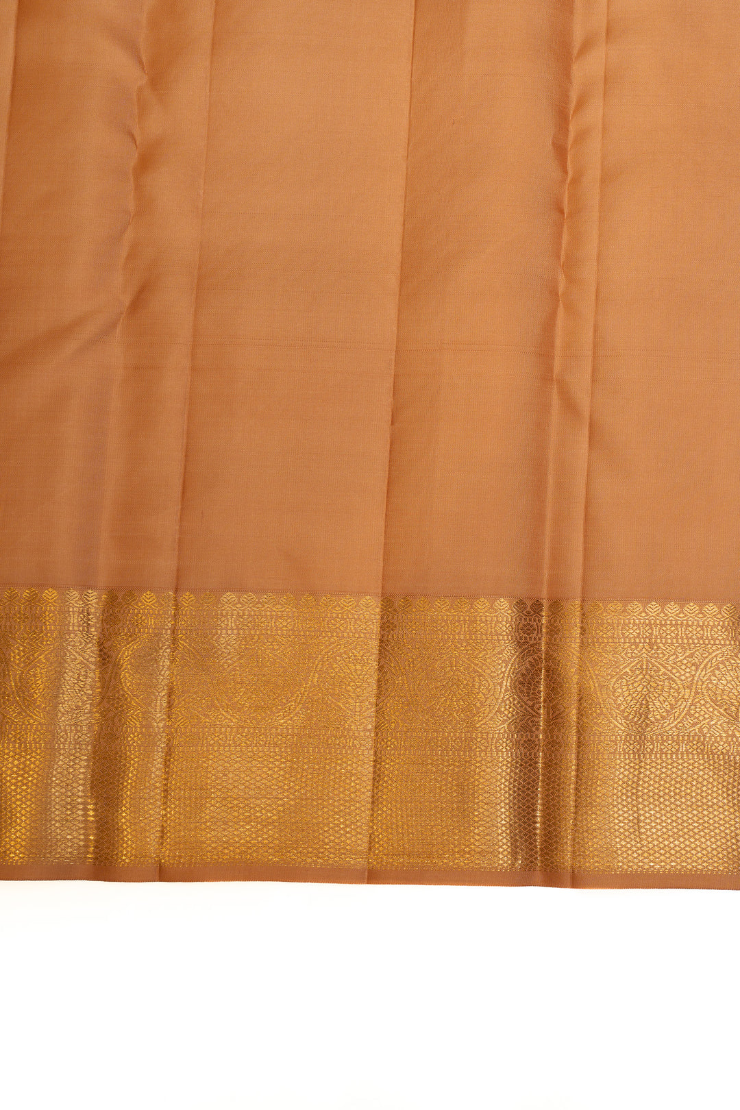 Peach diamond brocade pure Kanchipuram silk saree