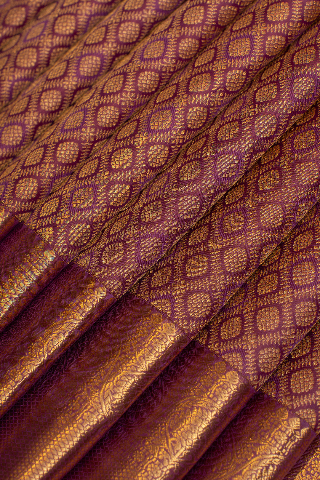 Purple brocade pure Kanchipuram silk saree