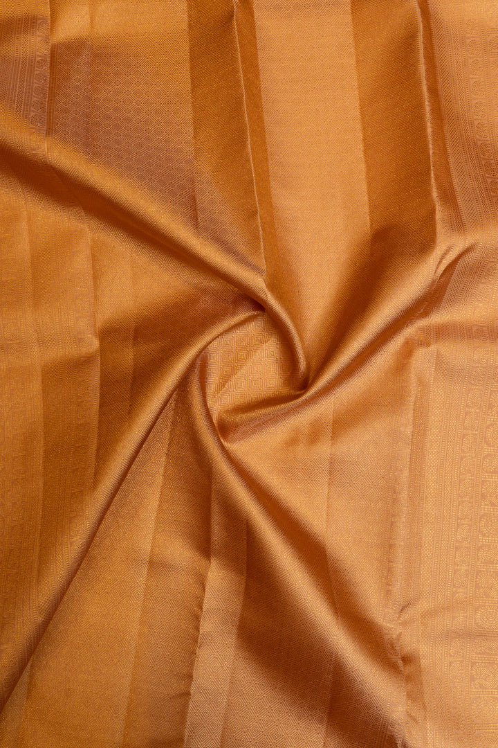 Peach vanasingaram brocade pure Kanchipuram silk saree