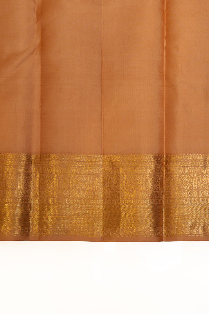 Peach vanasingaram brocade pure Kanchipuram silk saree