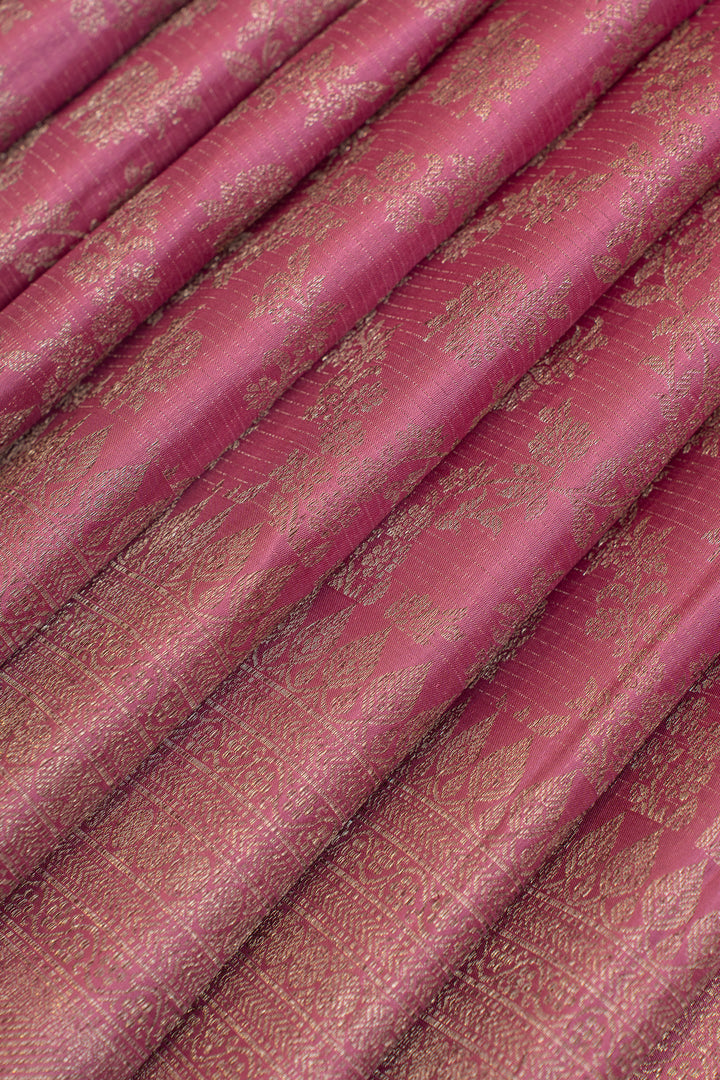 Lilac brocade pure Kanchipuram silk saree