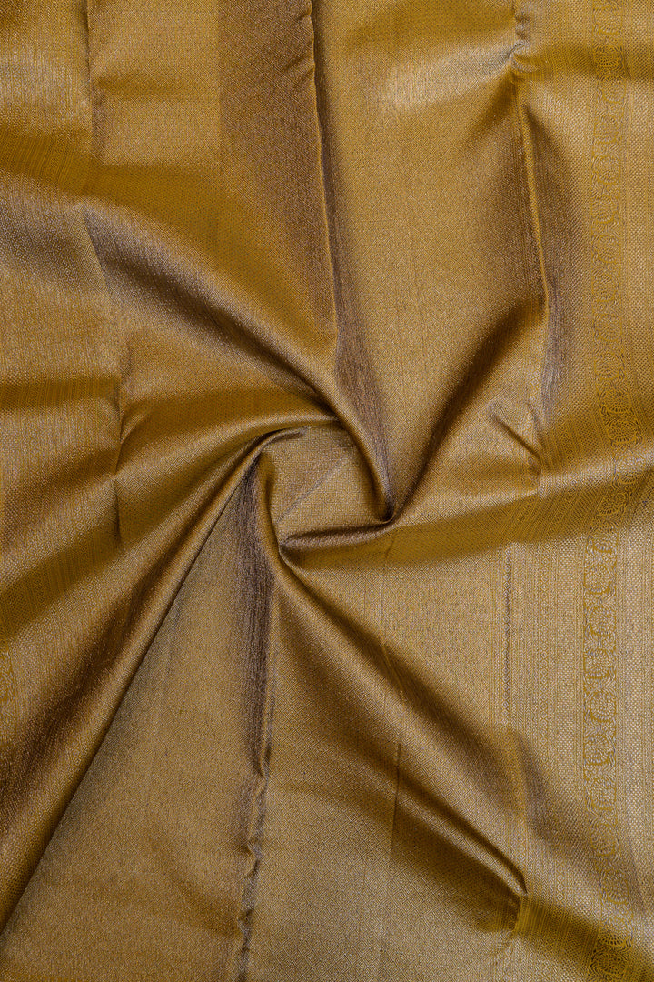 Olive green brocade pure Kanchipuram silk saree