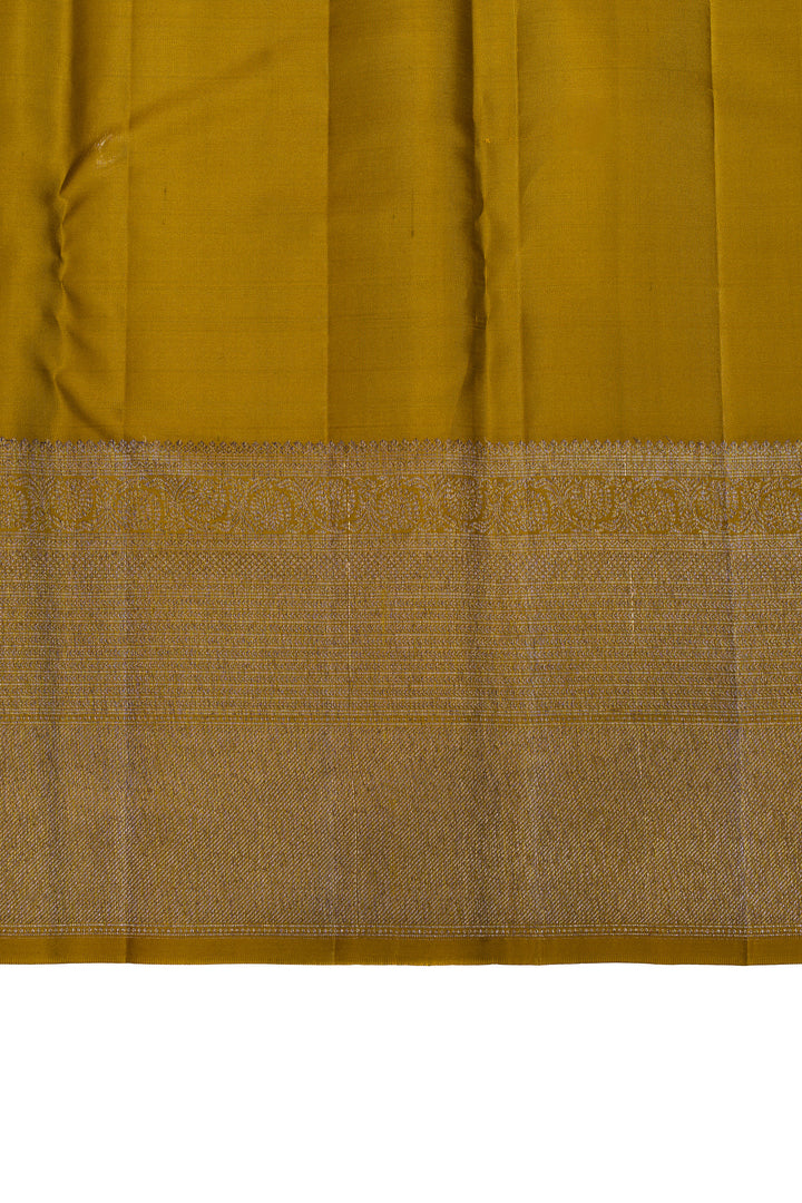 Olive green brocade pure Kanchipuram silk saree