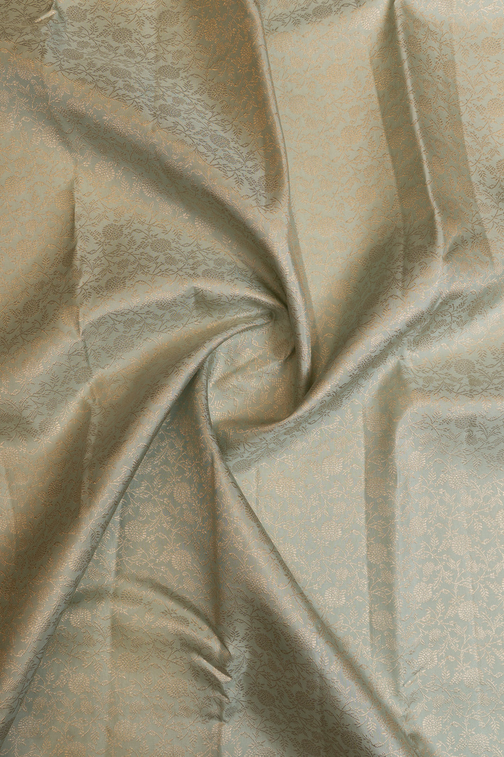 Pastel blue brocade pure Kanchipuram silk saree