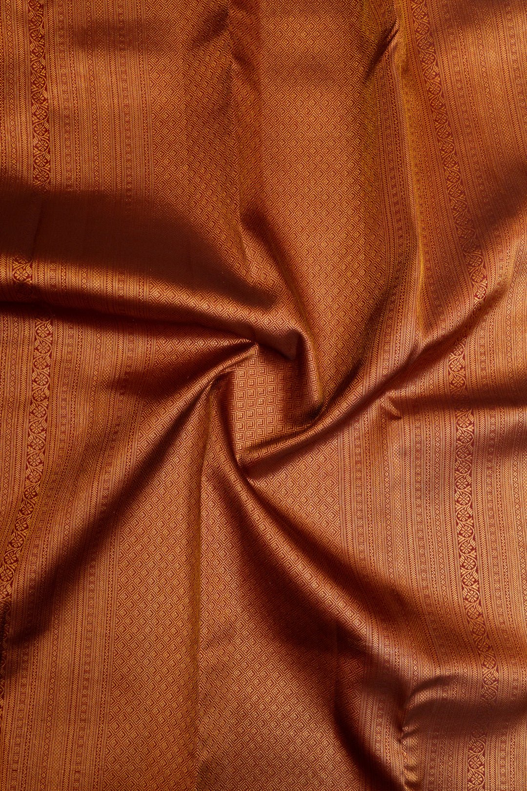 Maroon zari checks brocade pure Kanchipuram silk saree