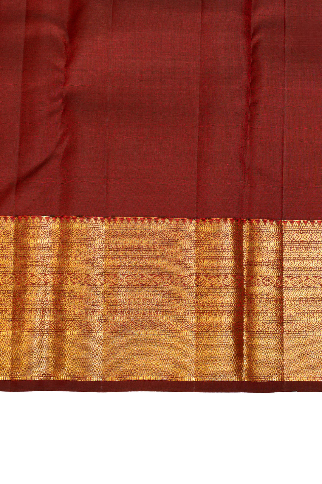 Maroon zari checks brocade pure Kanchipuram silk saree