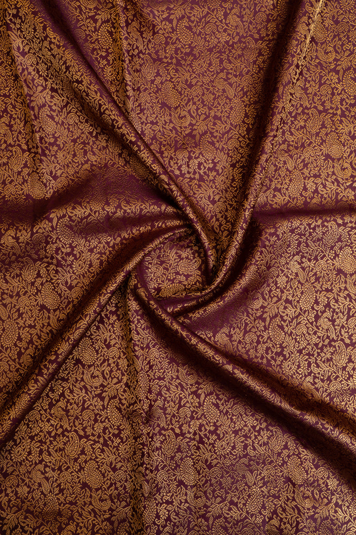 Sangria purple vanasingaram brocade pure Kanchipuram silk saree