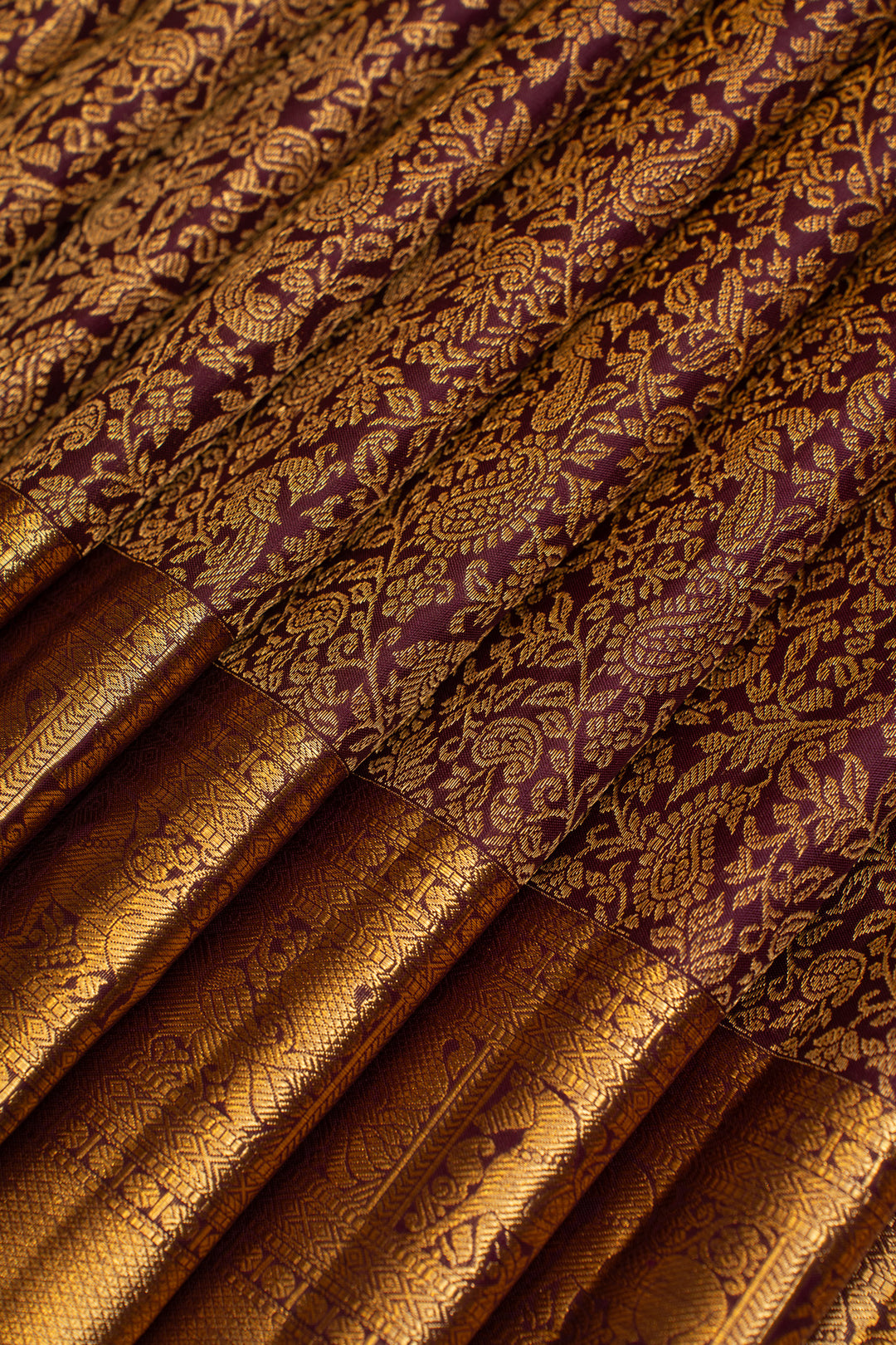 Sangria purple vanasingaram brocade pure Kanchipuram silk saree