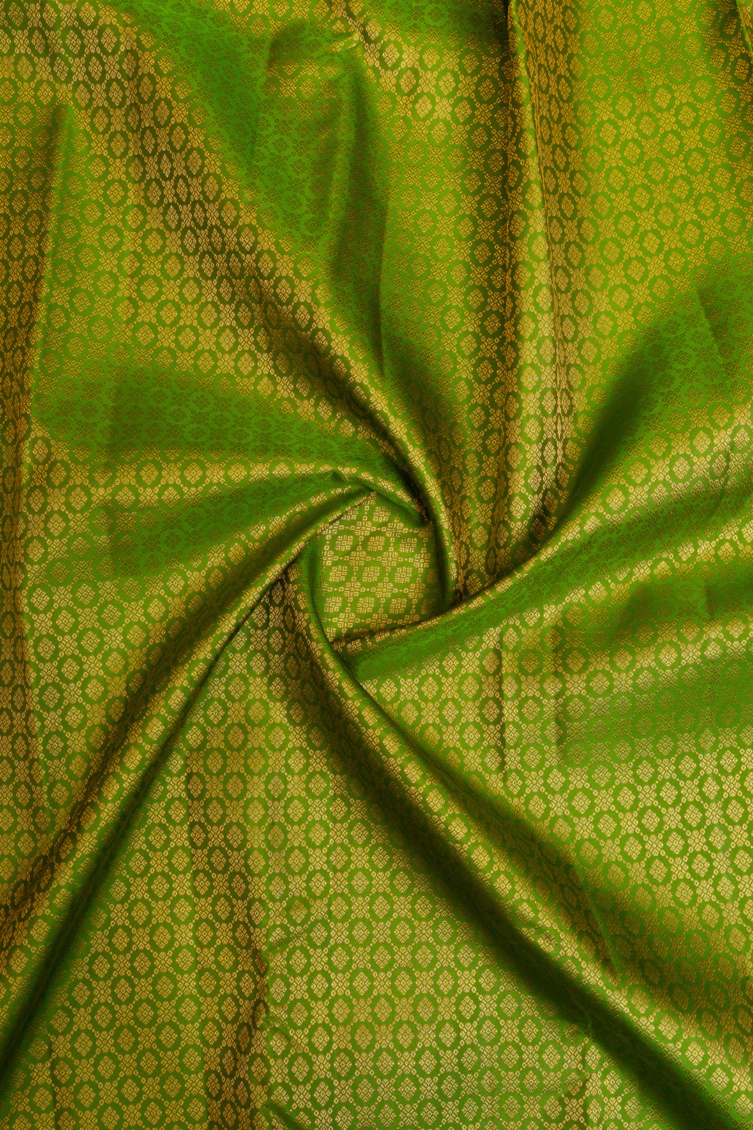 Parrot green brocade pure Kanchipuram silk saree