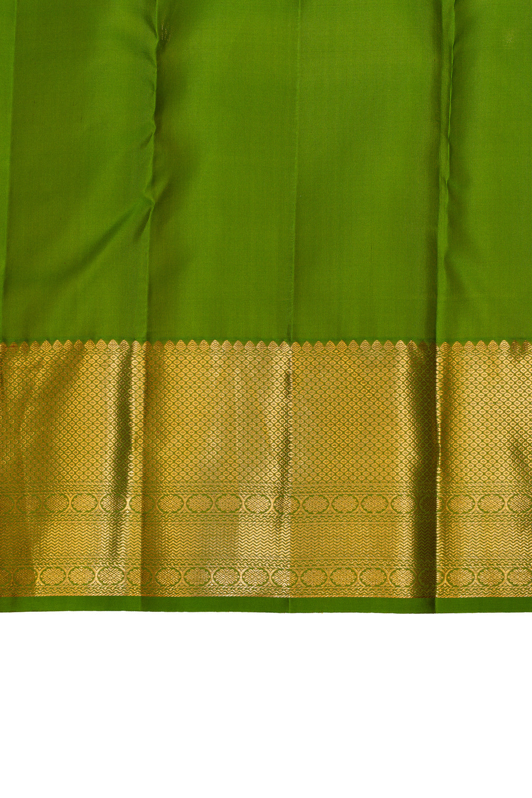 Parrot green brocade pure Kanchipuram silk saree