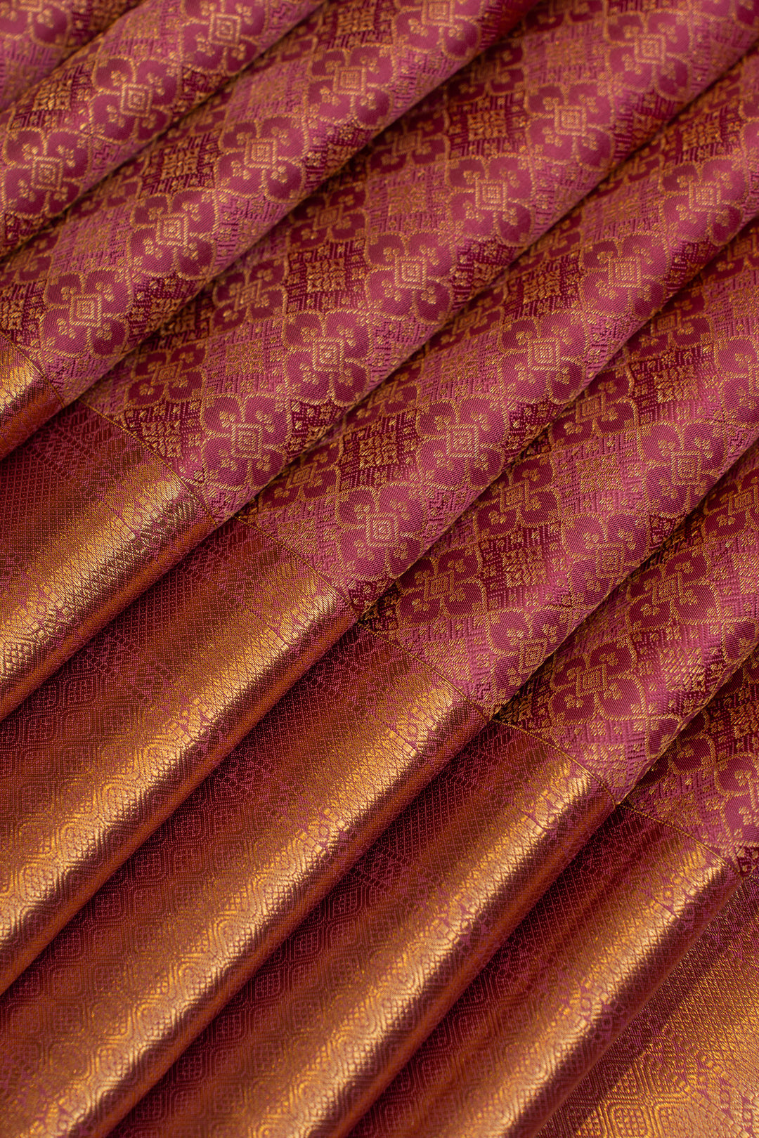 Purple and pink brocade pure Kanchipuram silk saree