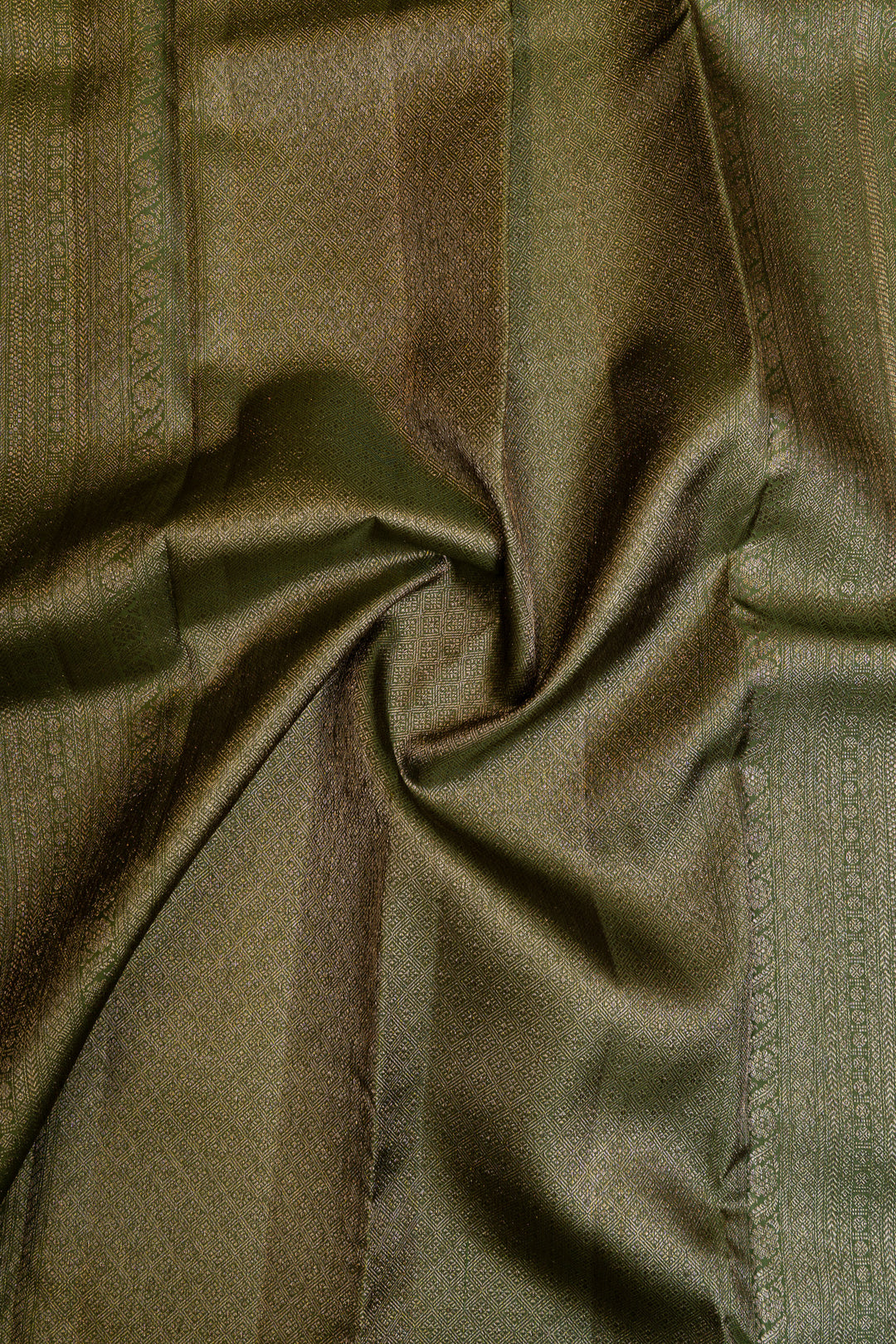Pine green floral brocade pure Kanchipuram silk saree