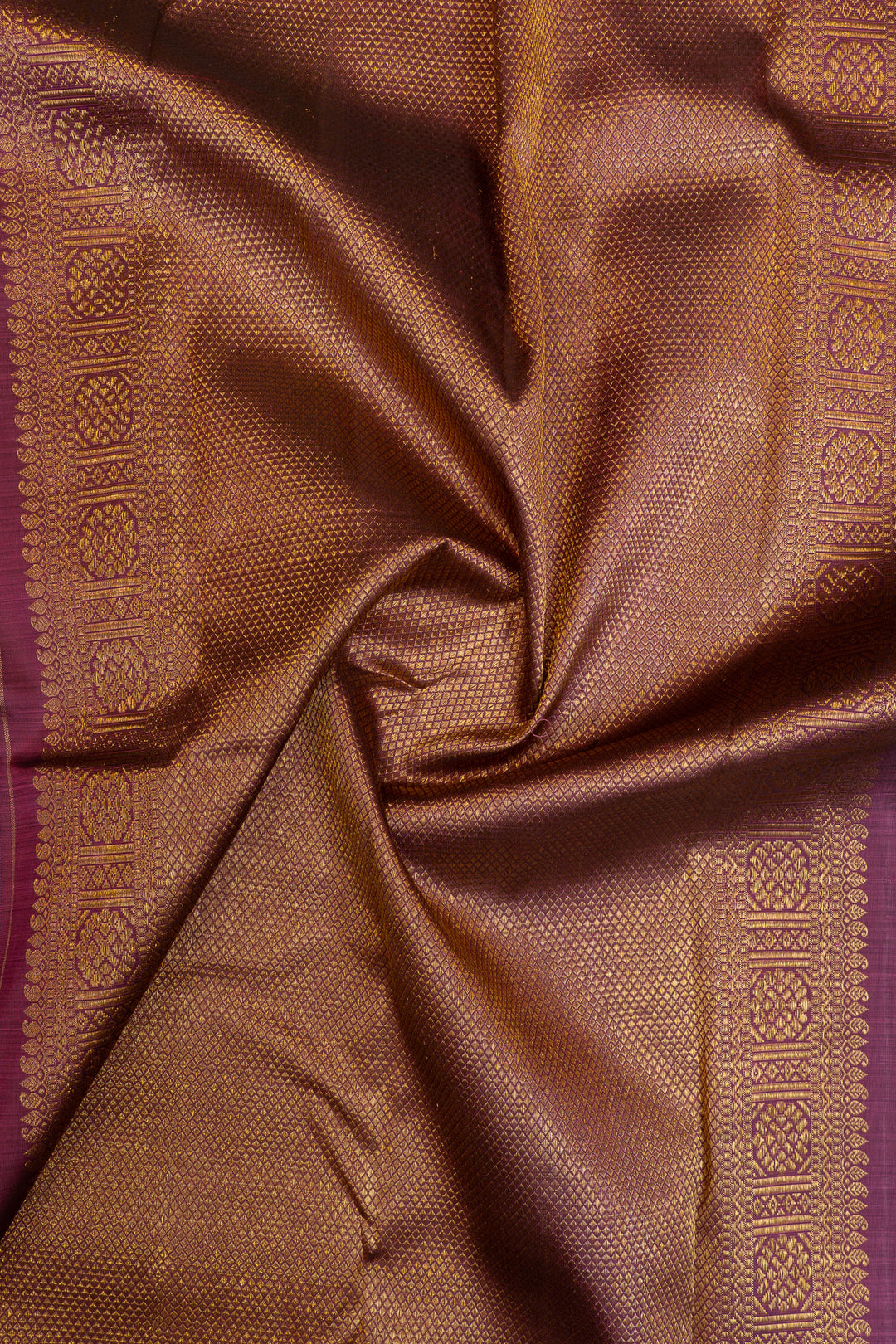 Vintage blue double stripes pure Kanchipuram silk saree