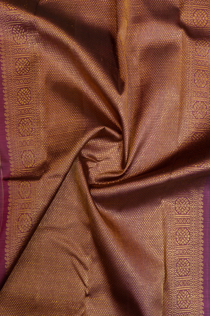 Vintage blue double stripes pure Kanchipuram silk saree
