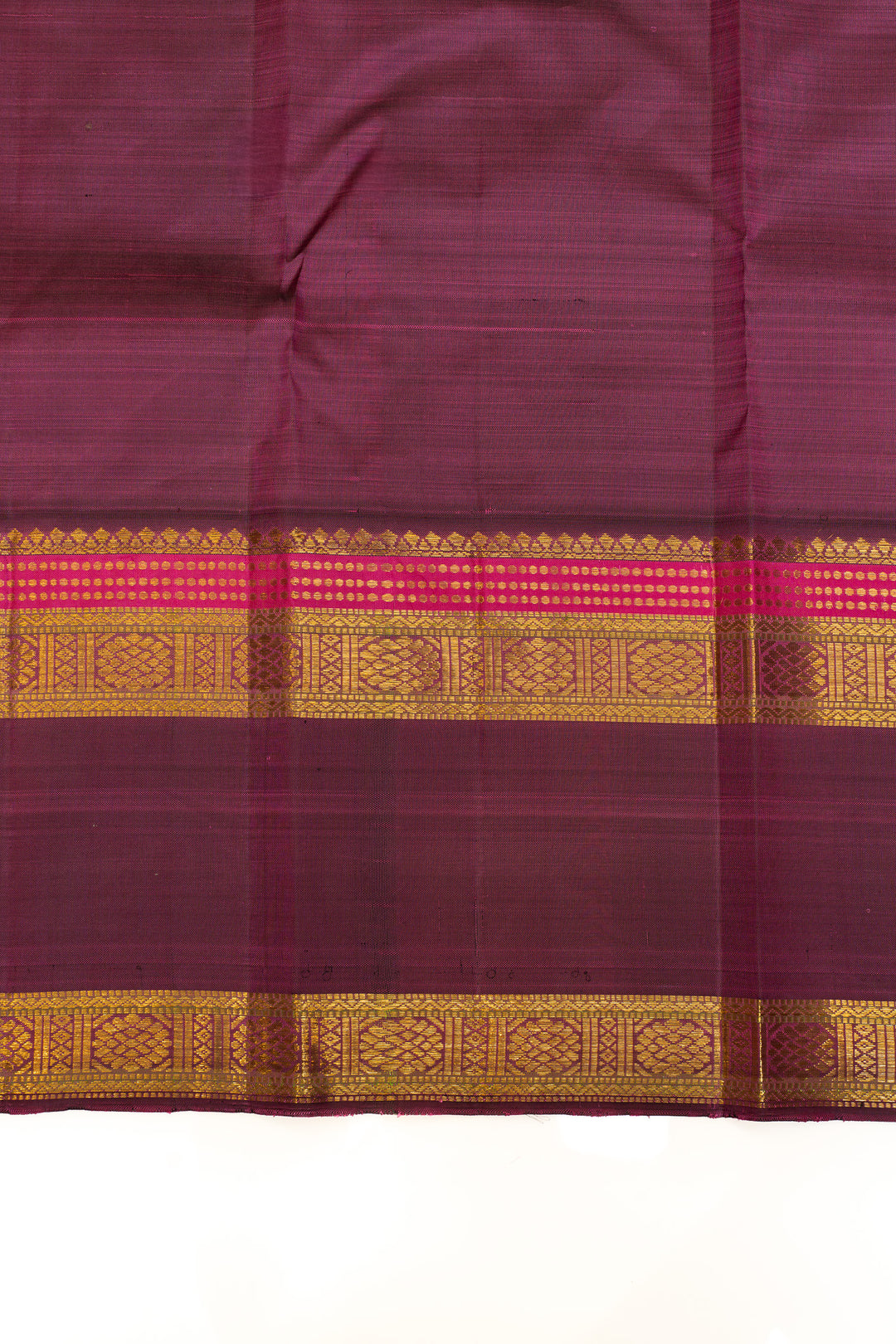 Vintage blue double stripes pure Kanchipuram silk saree