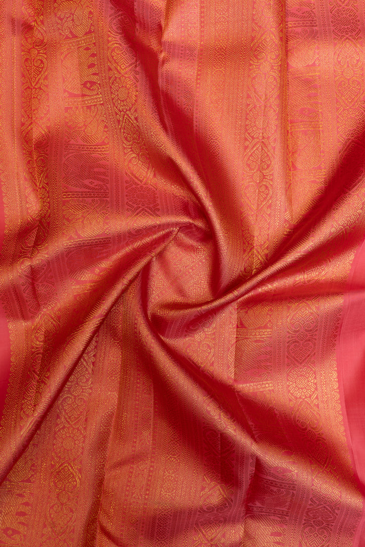 Magenta brocade pure Kanchipuram silk saree