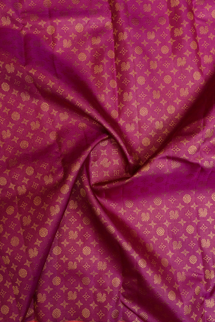 Magenta brocade pure Kanchipuram silk saree