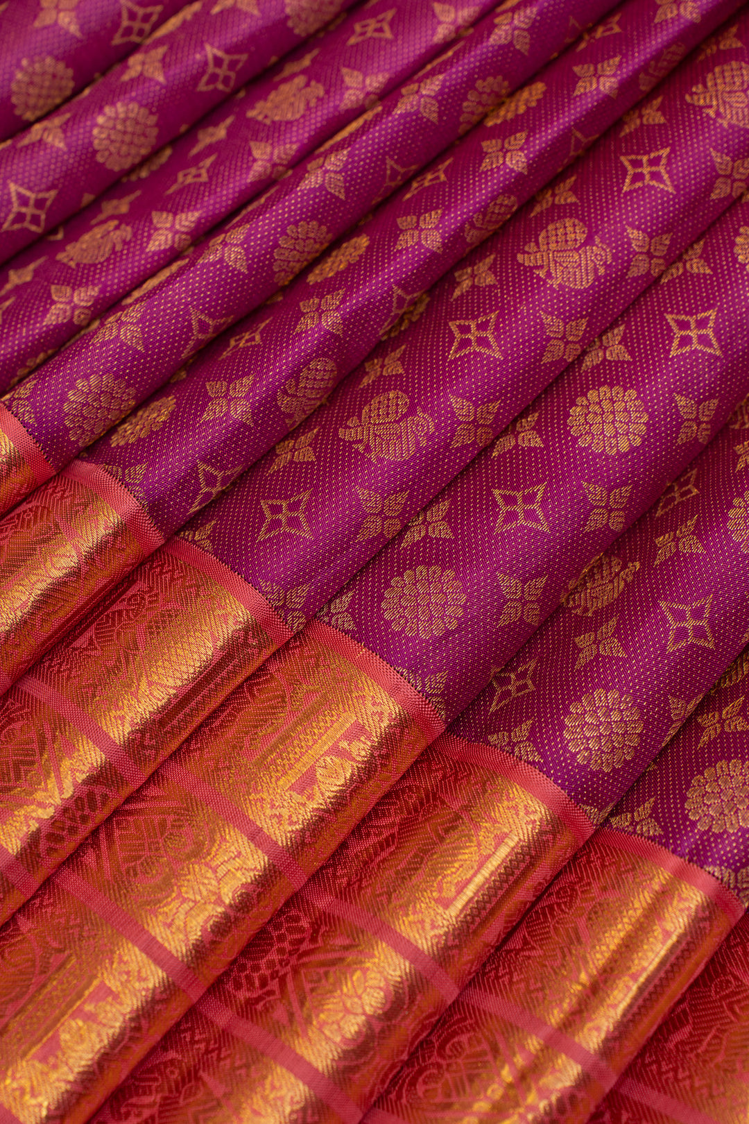 Magenta brocade pure Kanchipuram silk saree