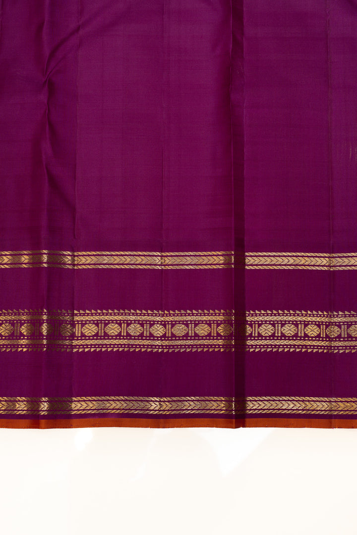 Pastel pink and purple Varisaipettu pure Kanchipuram silk saree