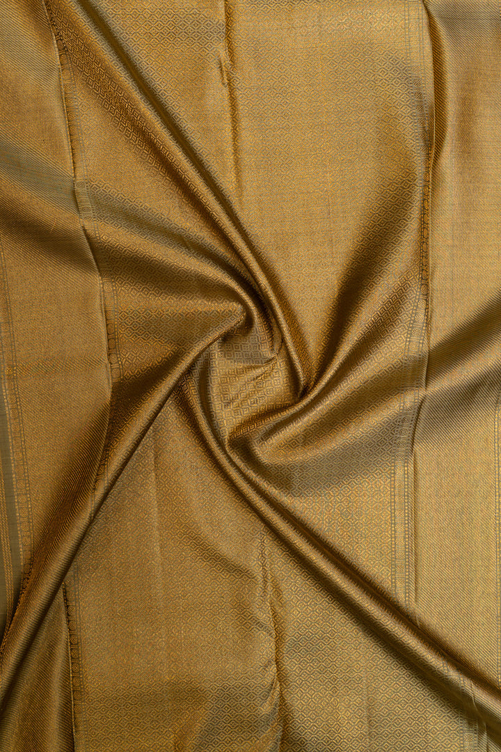 Bottle green Pichwai brocade pure Kanchipuram silk saree